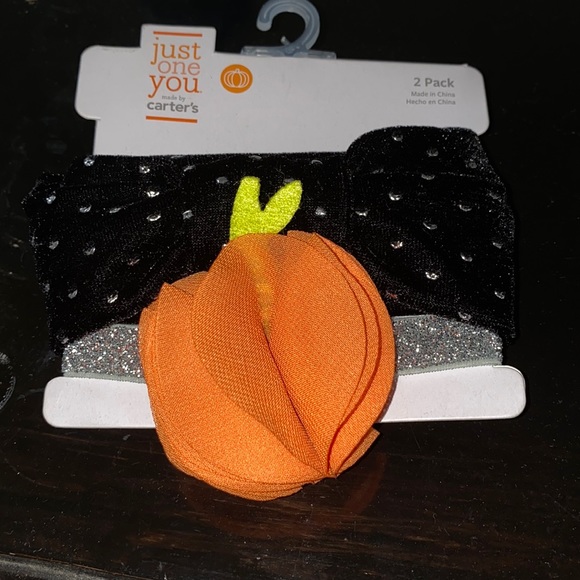 NWT. //Carter’s 2pc Baby Girl Headband Set pumpkin - Picture 1 of 4